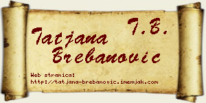 Tatjana Brebanović vizit kartica